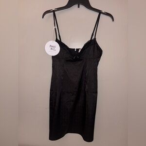 Black Mini Slip Dress by Princess Polly
